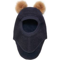 Huttelihut Balaclava w. Alpaca Pompoms Big Bear - Dark Navy (6153-9078)