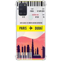 Paris-Dubai Writing Pattern Trendy Case for Galaxy A21s