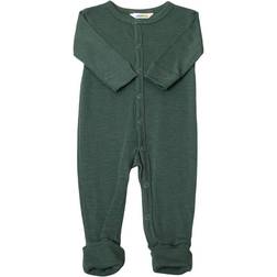 Joha Jumpsuit w. 2-in-1 Foot Wool/Silk - Dark Green (39485-196-16218)