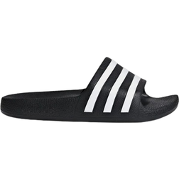 adidas Junior Adilette Aqua Slides - Black/White