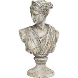 Chic Antique Bust Woman Antique Grey Prydnadsfigur 30cm