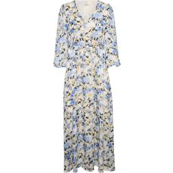 Kaffe Eva Dress - Blue/Yellow Painted Flower