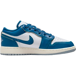 Nike Air Jordan 1 Low SE GS - White/Industrial Blue/Blue/Grey-Sail