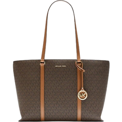 Michael Kors Temple Large Signature Logo Tote Bag - Brn/Acorn