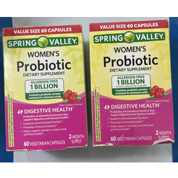 Spring Valley TWO 60ct Boxes Spring Valley Women's Probiotic Veg Caps 1 Billion CFU Exp 2025 120 pcs