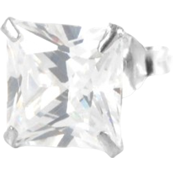 Lucléon Square Earring - Silver/Transparent