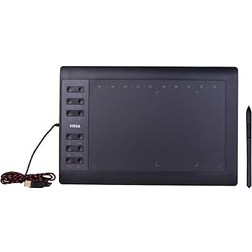 Decdeal 10x6 Inch Professional Graphics Drawing Tablet 12 Express Keys with 8192 Levels Battery-Free