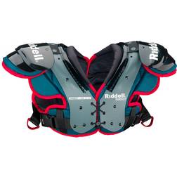 Riddell Boys' Pursuit Football Shoulder Pads - Blue/Medium Red