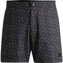 BOSS Quick-dry swim shorts with monogram print Black