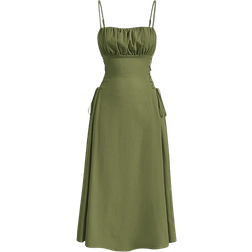 Shein MOD Ruched Bust Lace Up Side Cami Dress