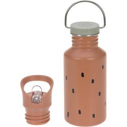 Lässig biberón botella de acero inoxidable sin BPA 500ml niños guardería jardín de infancia a prueba de fugas con tapa deportiva para beber/Bottle Stainless Steel Happy Prints olive