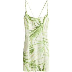 H&M Strappy Dress - White/Palm Leaves