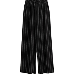 H&M Women's Wide Pull On Trousers - Black/Striped