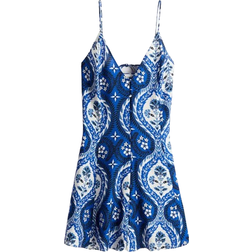 H&M A-Line Strappy Dress - Bright blue/Patterned