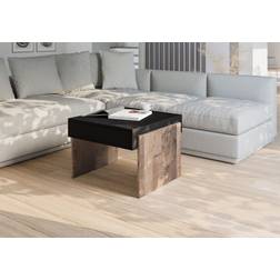 Modern Zahara Mini BLACK /COLONIAL GRANGE OAK Coffee Table 60x60cm