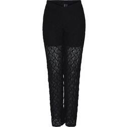 Pieces Naya Lace Pants - Black