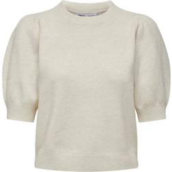 Only O Neck Knit Top - Grey/Birch