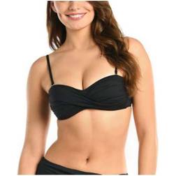 La Blanca Island Goddess Twist Bandeau Bikini Bra Top - Black