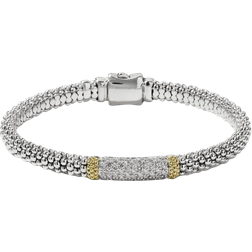 Lagos Lux Caviar Single Station Bracelet - Silver/Gold/Diamonds