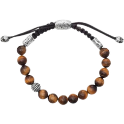 John Varvatos Beaded Bracelet - Silver/Black/Brown