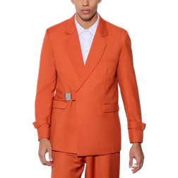 boohooMAN Buckle Chest & Cuff Relaxed Fit Suit Jacket - Ochre