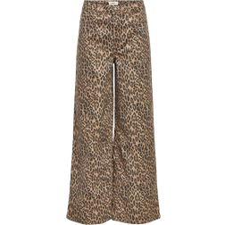 Object Leopard Wide Leg Jeans - Incense