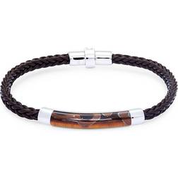 Effy Braided Bracelet - Black/Silver/Tiger Eye