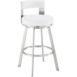 Benjara Ami White Bar Stool 34"