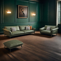 Hokku Designs Markeice Green Sofa 82.7" 3pcs 3 Seater