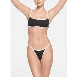 SKIMS Contrast Trim String Thong Black Fits Everybody Onyx