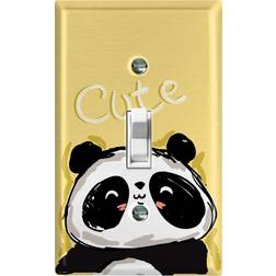 World Acc Cute Panda Beige Single Toggle Outlet Cover