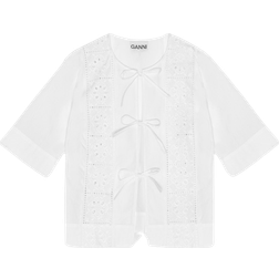 Ganni Anglaise Tie Blouse - Bright White