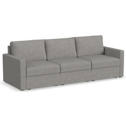 Flexsteel Flex Square Arm Modular Pebble Dark Gray Sofa 103" 3 Seater