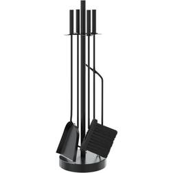 vidaXL Fireplace Tool Set 5 Piece Fireplace Companion Set Fire Poker Set Steel