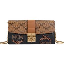 MCM Tracy Chain Wallet In Monogram Mix - Black