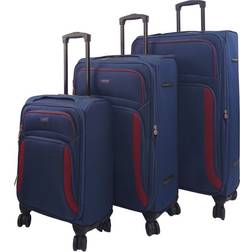 Infinity Leather Light Travel Suitcases - Set of 3