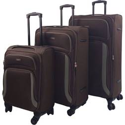 Infinity Leather Travel Suitcases - 3 delar