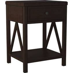 East at Main Open Shelf Brown Bedside Table 15x17"