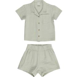 Lindex Kid's Shirt & Short Set - Light Dusty Green