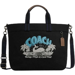 Coach Tote Bag 38 With Whale Graphic - Gunmetal/Black Multi