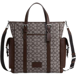 Coach Sprint Tote In Signature Jacquard - Sv/Oak/Maple