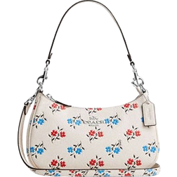 Coach Teri Shoulder Bag With Floral Print - Silver/Chalk Multi