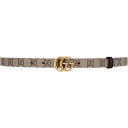 Gucci GG Marmont Reversible Thin Belt - Beige/Ebony