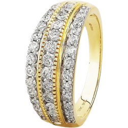 T.H.Baker Three Row Ring - Gold/Diamonds