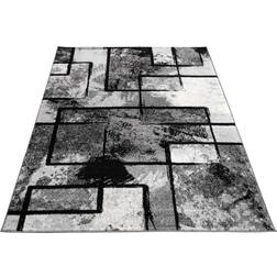 Paco Home Modern Abstract Paint Effect Grå, Vit, Svart 200.7x289.6cm