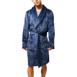 boohooMAN Shawl Dressing Gown - Navy