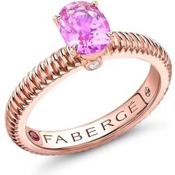 Faberge Colours of Love Fluted Ring - Rose Gold/Sapphire/Ruby/Diamonds