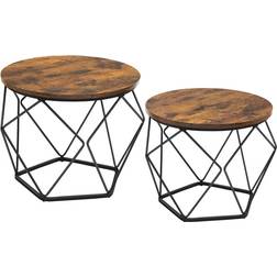 Mercury Row Apison Rustic Brown/Black Coffee Table 50cm 2pcs
