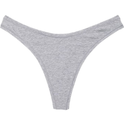 PINK High-Leg Thong Panty - Medium Heather Grey