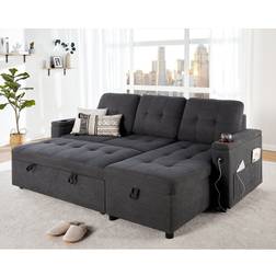 Wade Logan Brodrick Dark Gray Sofa 84" 3 Seater